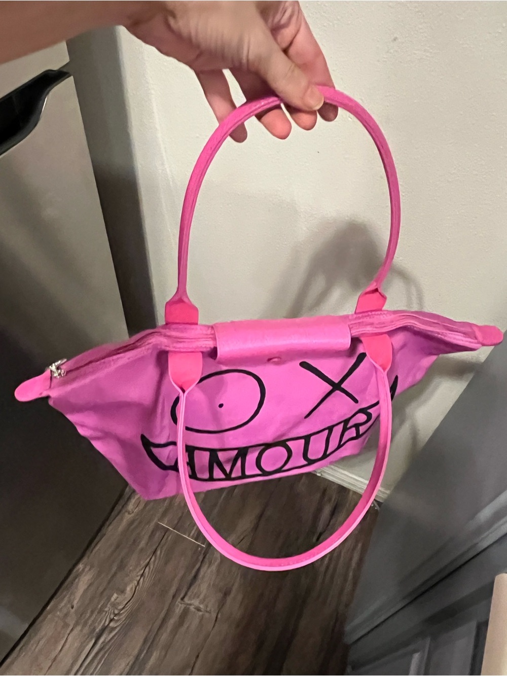 Longchamp Pink 'Amour' Printed Tote Bag - Picture 4 of 15